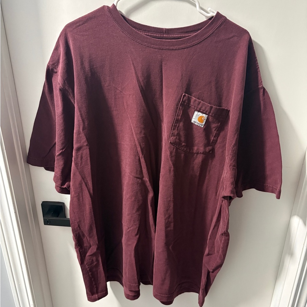 Carhartt Pocket T‑Shirt in Burgundy Wine
